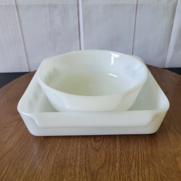 2 Pc Set. Vintage Anchor Hocking Fire King USA, Casserole, Meadow Green EUC - Picture 4 of 13